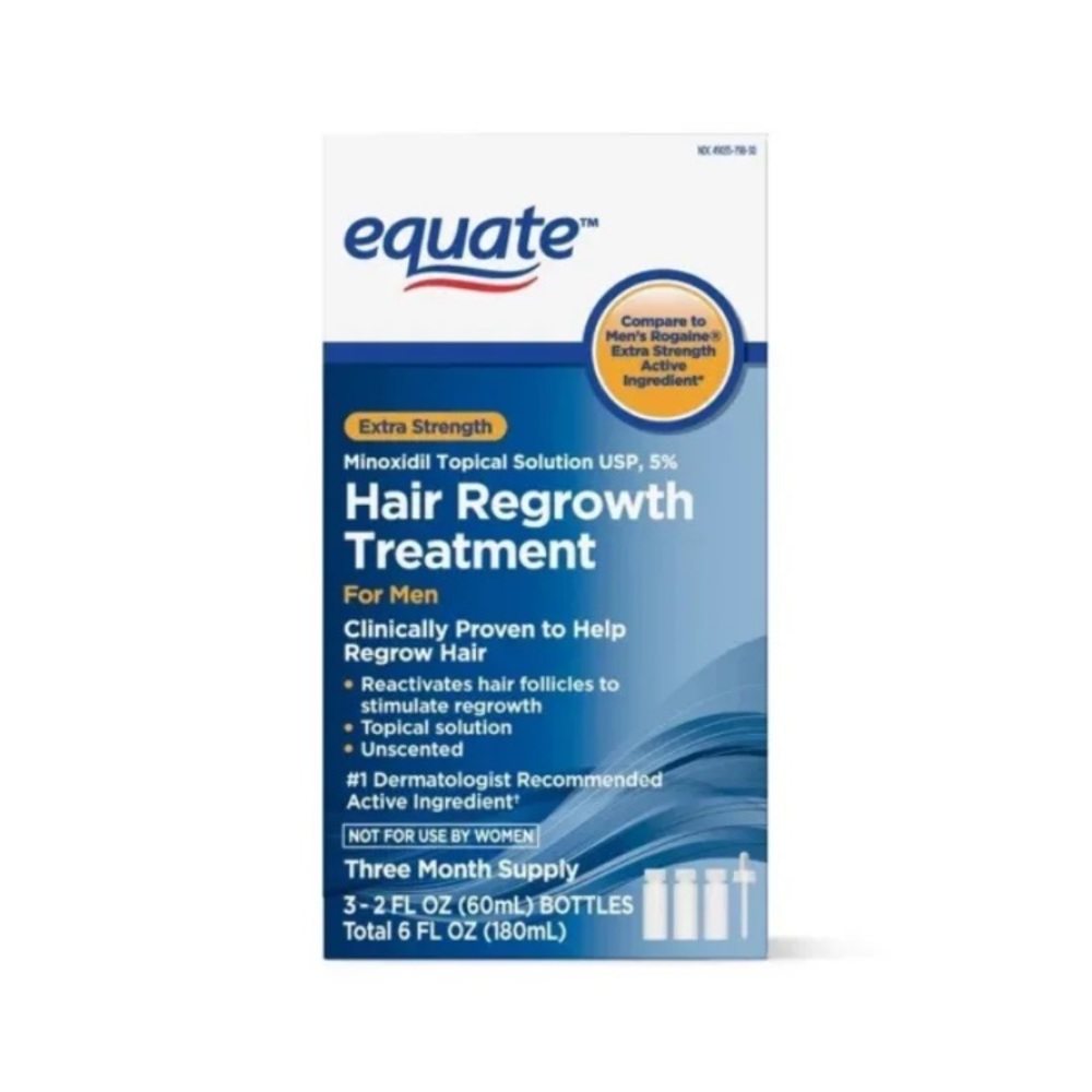 Equate Minoxidil Topical Solution USP, 5 Percent, Extra Strength, 90 Day Liquid,